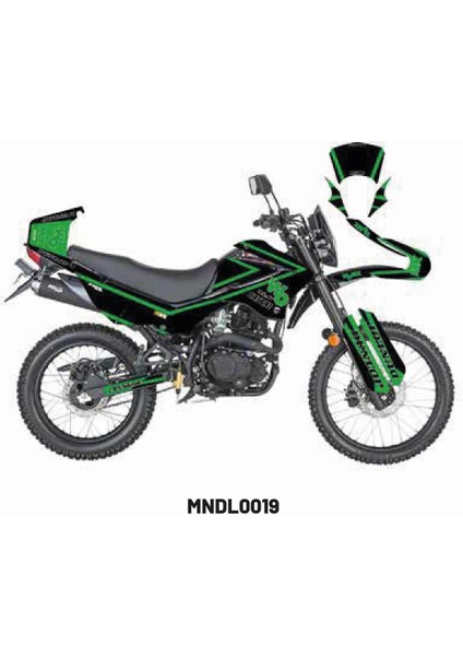 Mondial X-Treme "two Two Green" Tasarım Motosiklet Sticker Etiket Modeli