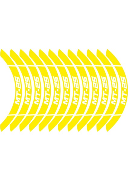 Sarı Yamaha Mt-25 Geniş Jant Sticker Etiket Modeli modelleri