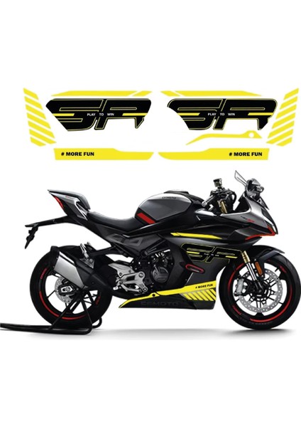 Cf Moto 450SR Sarı Orijinal Tasarım Takım Sticker