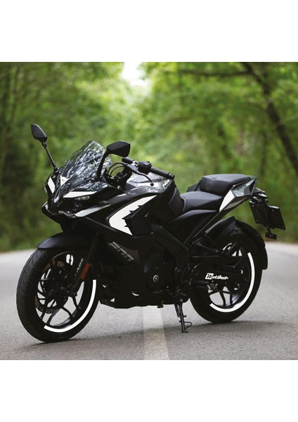 Bajaj RS200 Tek Renk Beyaz Parçalı Motosiklet Sticker Etiket Takım Modeli