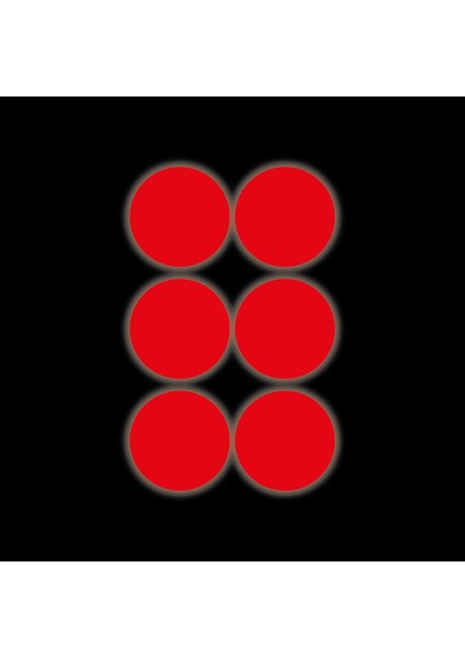 Kırmızı Reflective (Reflektif) Yuvarlak Sticker Paketi 8'li Otomobil Motosiklet Reflektif Parlayan Sticker Etiket Modeli