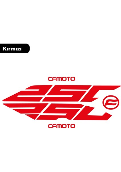 Cf Moto NK250 Arka Kuyruk Altı 250 Sticker Etiket Kırmızı