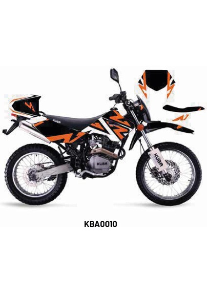 Kuba Black Cat Divided Line Tasarım Motosiklet Sticker Etiket Kaplama Modeli Orange