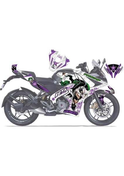 Bajaj RS200 Rockstar Joker Sticker Etiket Parçalı Kaplama Modeli