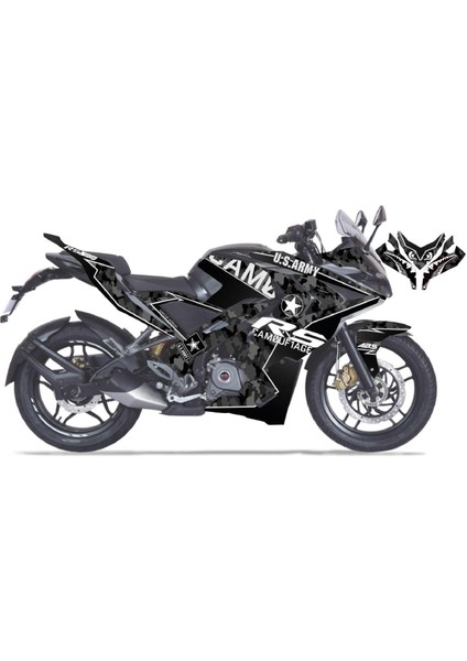 bajaj RS200 Camouflage Sticker Etiket Parçalı Kaplama Modeli