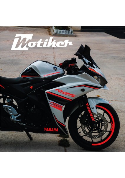 Yamaha Yzf R25 Orjinal Tasarım Neon Turuncu Sticker Etiket Modeli 2017 fırsatları