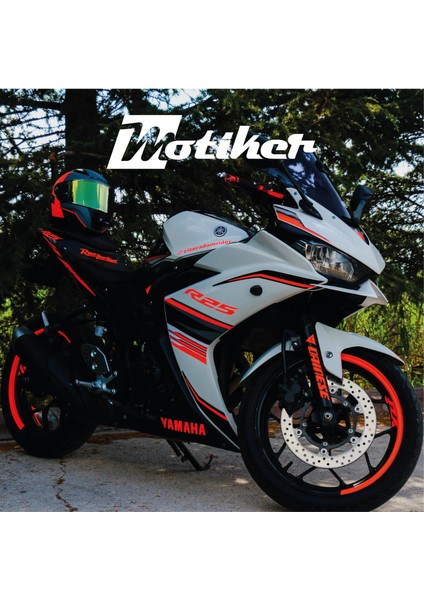 Yamaha Yzf R25 Orjinal Tasarım Neon Turuncu Sticker Etiket Modeli 2017 indirimleri