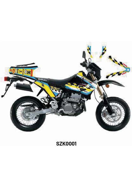 Suzuki Drz 400 "piano Blue" Tasarım Motosiklet Sticker Etiket Kaplama Modeli