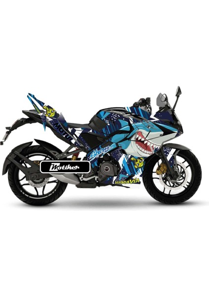 Bajaj RS200 Shark Sticker Etiket Parçalı Kaplama Modeli