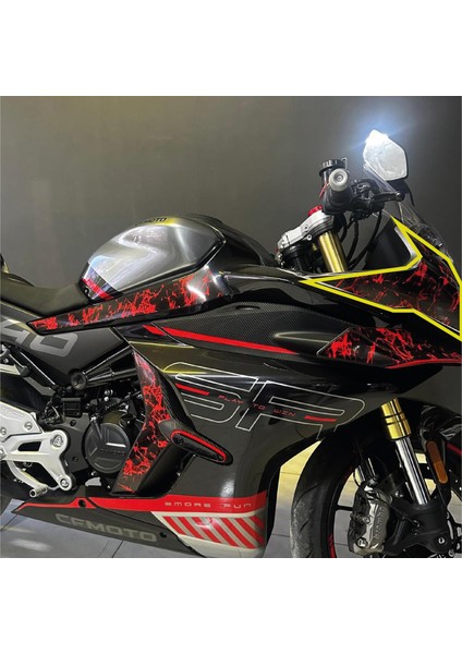 Cf Moto 450SR Far Yanı Fırtına Kırmızı Parçalı Kaplama Sticker Etiket modelleri