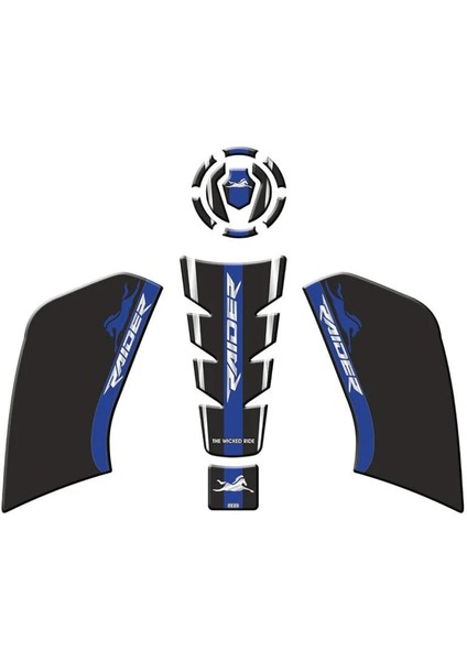 Tvs Raıder 2023-2024 Tank Pad Set Siyah-Mavi Modeli