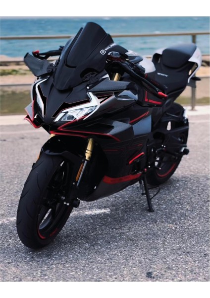 Cfmoto 450SR Ön Kafa Tek Renk Siyah Sticker Etiket Modeli
