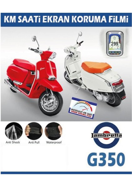 Lambretta G350 Serisi Motosiklet Ekran Km Koruyucu