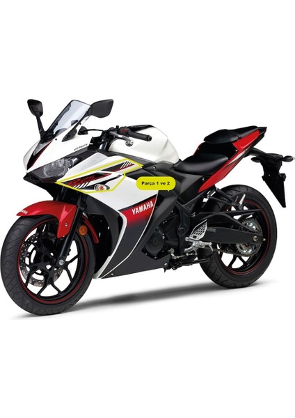 2016 Beyaz Kırmızı Orjinal Sol Sticker Modeli 1. ve 2. Parça