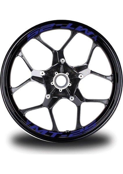 Lacivert(Gece Mavisi) Yamaha Mt-25 Yazılı 8li Jant Içi Yazı Sticker Etiket