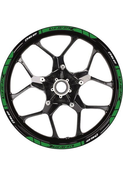 Bajaj Dominar 250 Baskılı Jant Dışı Şerit Motosiklet Sticker Etiket Modeli Yeşil