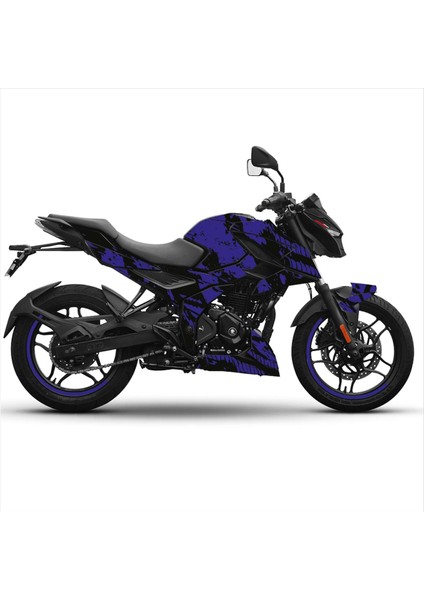 Bajaj N250 Ağ Tasarım Motosiklet Sticker Etiket Kaplama Modeli - Lacivert