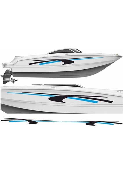 Tekne Turkuaz Siyah Sticker Etiket Model