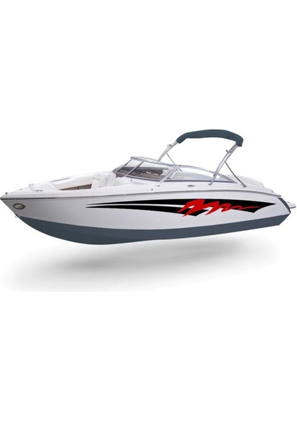 Tekne Kırmızı Siyah Sticker Etiket Model