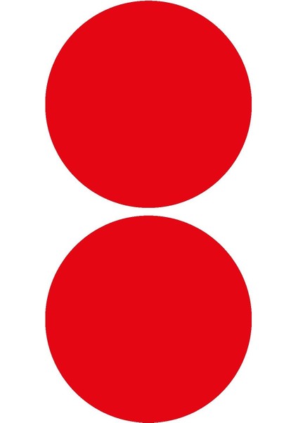 Kırmızı Reflective (Reflektif) 2'li Yuvarlak Sticker Paketi Otomobil Motosiklet Reflektif Parlayan Sticker Etiket Modeli