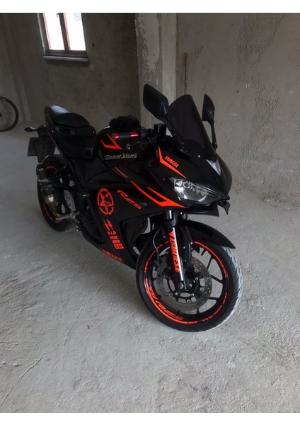 Yamaha R25 Neon Turuncu Sticker Etiket Kaplama modelleri