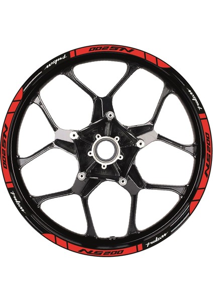 Bajaj Pulsar NS200 Baskılı Jant Dışı Şerit Motosiklet Sticker Etiket Modeli Kırmızı