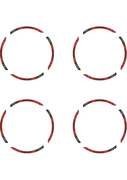 Bajaj Pulsar NS200 Baskılı Jant Dışı Şerit Motosiklet Sticker Etiket Modeli Kırmızı modelleri