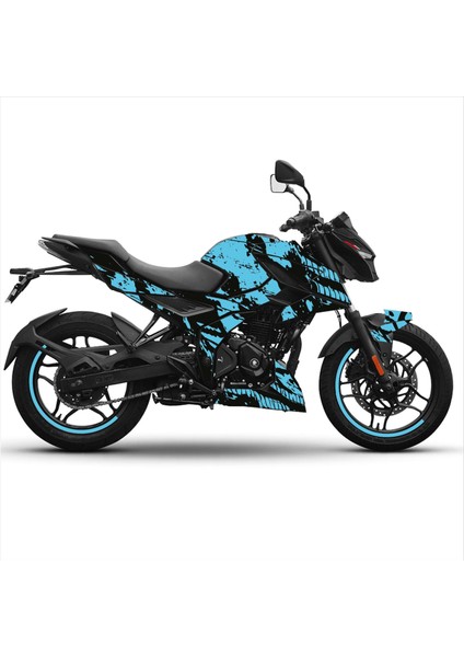 Bajaj N250 Ağ Tasarım Motosiklet Sticker Etiket Kaplama Modeli - Mavi