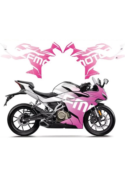 Cfmoto 250SR Pink Design Sticker Parçalı Motosiklet Kaplama Etiket Modeli