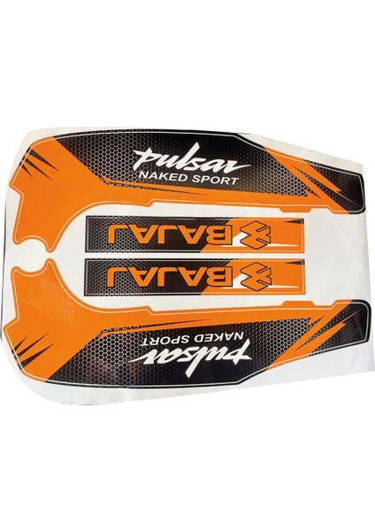 Pulsar NS200 Turuncu Şase ve Maşa Sticker Etiket Modeli