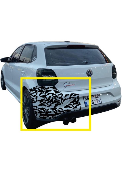 Volkswagen Arka Tampon - Arka Bagaj Tek Renk Araç Kamuflaj Kaplama Sticker Etiket Modeli modelleri