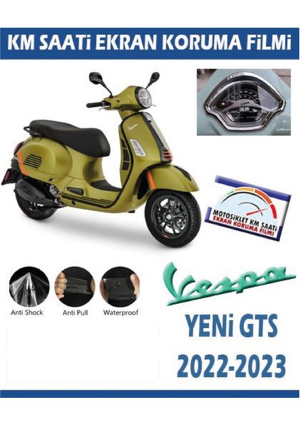 Piaggio Vespa Yeni Gts 2022-2023 Motosiklet Ekran Km Koruyucu