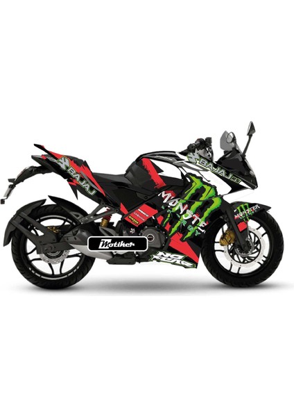 Bajaj RS200 No Fear Monster Sticker Etiket Parçalı Kaplama Modeli