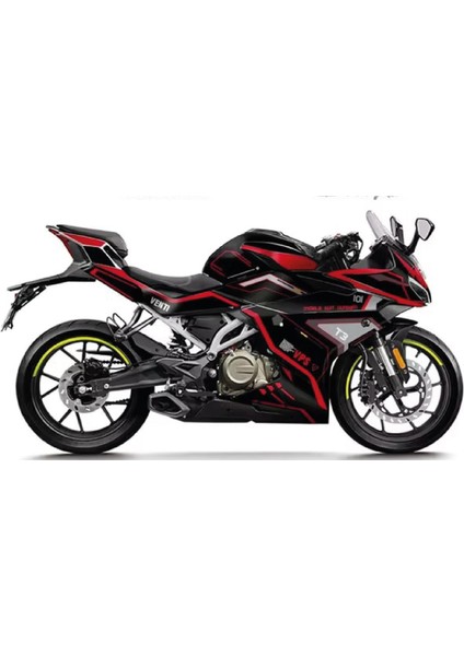 Cfmoto 250SR Dark Red Venti Sticker Parçalı Motosiklet Kaplama Etiket Modeli