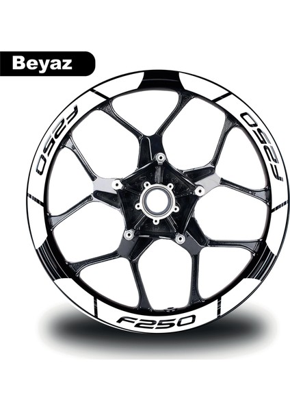 Beyaz Bajaj F250 Geniş Jant Sticker Etiket Modeli