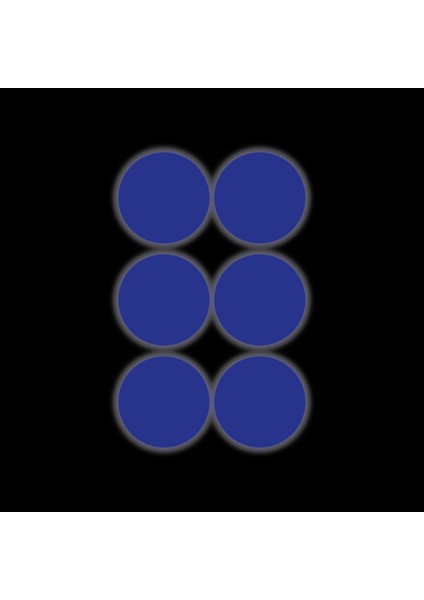 Mavi Reflective (Reflektif) Yuvarlak Sticker Paketi 8'li Otomobil Motosiklet Reflektif Parlayan Sticker Etiket Modeli