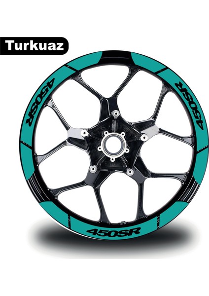 Turkuaz Cf Moto 450 Sr Geniş Jant Sticker Etiket Modeli