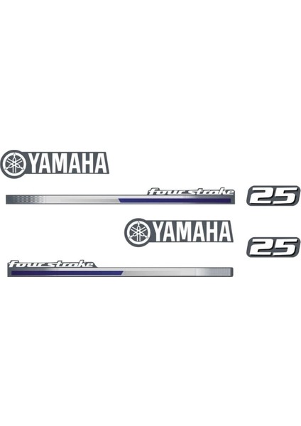 Yamaha 25 Hp 4 Zamanlı Tekne Sticker Etiket Modeli