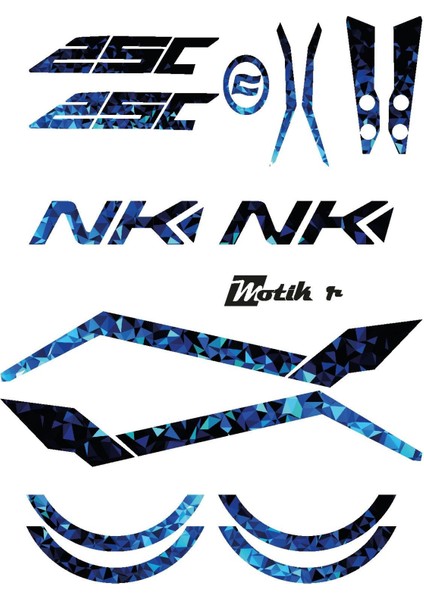 Cf Moto NK250 Blue Triangle Tam Takım Model Sticker Modeli fiyatları