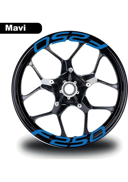 Bajaj F250 Jant Içi Yazı Sticker Modeli Mavi