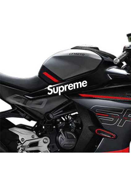 Cf Moto 450SR Supreme Orta Şase Tasarım Motosiklet Sticker Etiket Modeli Beyaz