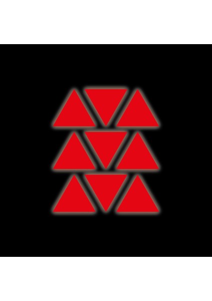 Kırmızı Reflective (Reflektif) Üçgen Sticker Paketi 9'lu Otomobil Motosiklet Reflektif Parlayan Sticker Etiket Modeli