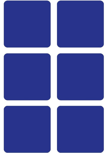 Mavi Reflective (Reflektif) 6'lı Kare Sticker Paketi Otomobil Motosiklet Reflektif Parlayan Sticker Etiket Modeli