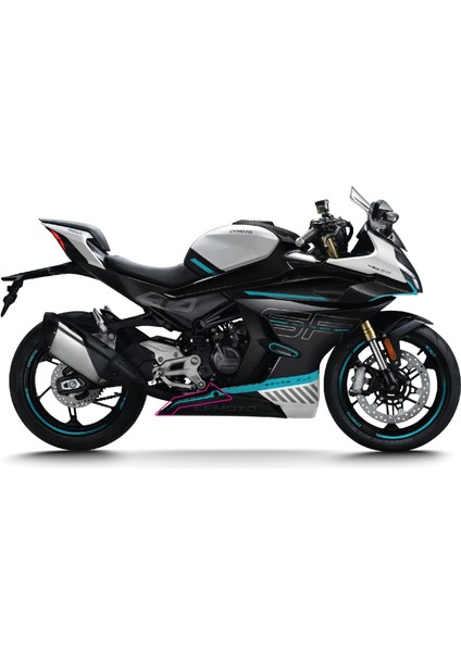 Cfmoto 450SR Orijinal Sticker Tasarım Etiket Modeli Alt Sakal Turkuaz Şerit