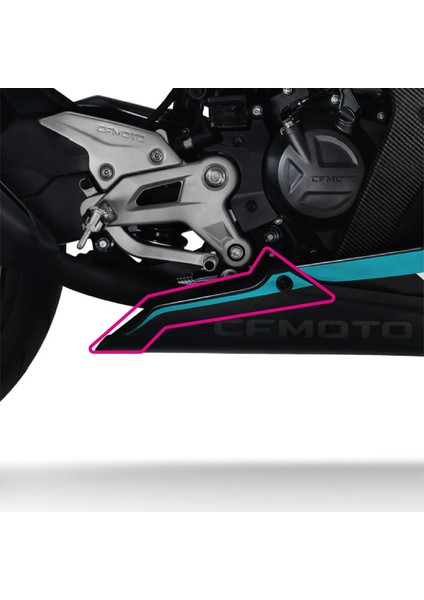Cfmoto 450SR Orijinal Sticker Tasarım Etiket Modeli Alt Sakal Turkuaz Şerit fiyatları