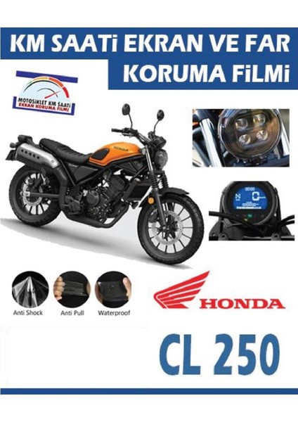 Honda CL250 Motosiklet Far ve Ekran Km Koruyucu