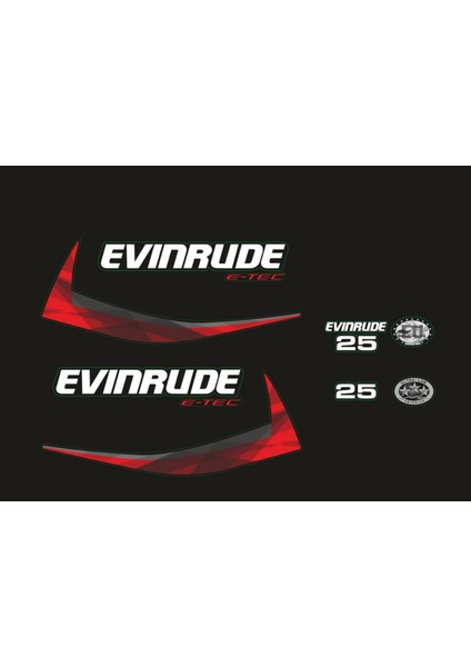 Evinrude 25 Hp Tekne Sticker Etiket Modeli