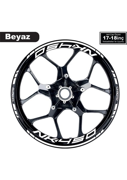 Beyaz Cfmoto 450NK Motosiklet Jant Sticker Etiket Modeli Iç & Dış Takım