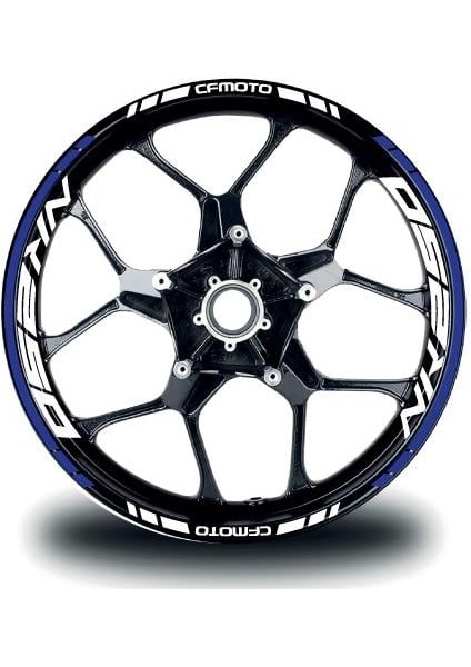 Cfmoto NK250 Jant Sticker Iç & Dış Takım Etiket Modeli Lacivert - Beyaz