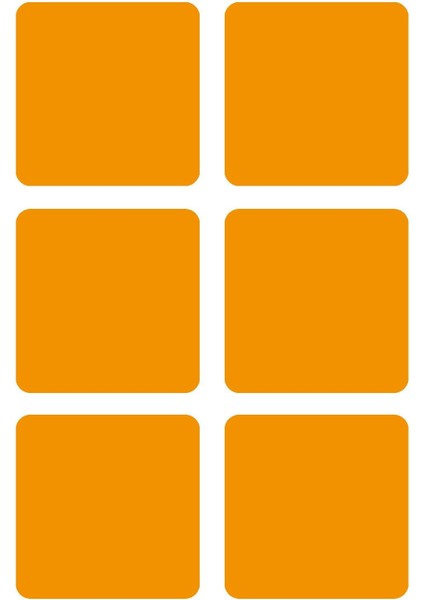 Sarı Reflective (Reflektif) 6'lı Kare Sticker Paketi Otomobil Motosiklet Reflektif Parlayan Sticker Etiket Modeli